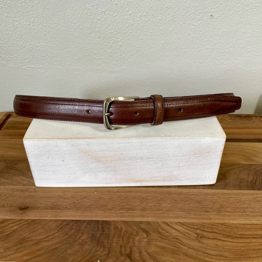 GP&MAX Italy Genuine Leather Belt Brown Sz 115 US 40 Classic Dress Casual Men’s